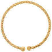 Adjustable jonc Bracelet - Twisted Rope Effect - Fine Gold plated x1|raw }}
