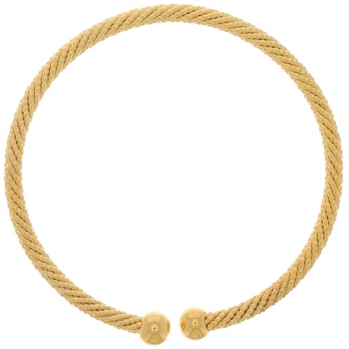 Adjustable jonc Bracelet Twisted Rope Effect Fine Gold plated x1