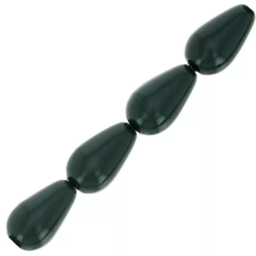 10x6mm Preciosa Pearshape Pearl - Malachite x10