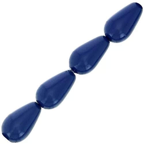 10x6mm Preciosa Pearshape Pearl - Navy Blue x10