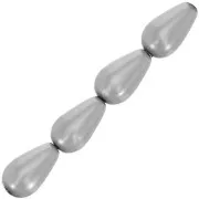 10x6mm Preciosa Pearshape Pearl - Light Grey x10