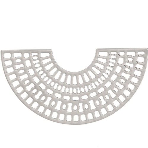 35.5x18mm Half-moon multi-hole spacer - Silver Tone x1