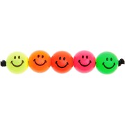 10mm Assortment of 21 Smiley® round beads - Neon - Black x1