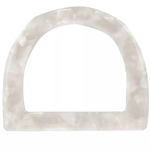 44x52mm Acetate Handbag buckles - Tortoiseshell - White Pearl x1