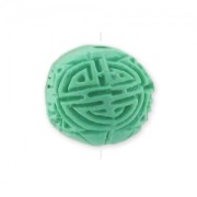 Round imitation Cinnabar 12 mm green x1