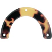 25x40mm Acetate Bridge-shaped spacer - Tortoiseshell - Brown - Black x1|raw }}