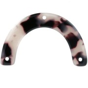 25x40mm Acetate Bridge-shaped spacer - Tortoiseshell - Beige - Black x1|raw }}