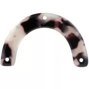25x40mm Acetate Bridge-shaped spacer - Tortoiseshell - Beige - Black x1