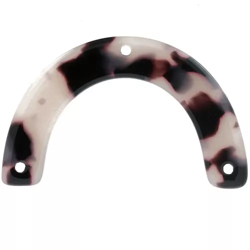 25x40mm Acetate Bridge-shaped spacer - Tortoiseshell - Beige - Black x1