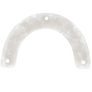 25x40mm Acetate Bridge-shaped spacer - Tortoiseshell - White Pearl x1|raw }}