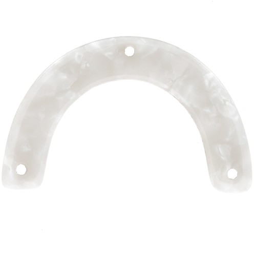 25x40mm Acetate Bridge-shaped spacer - Tortoiseshell - White Pearl x1