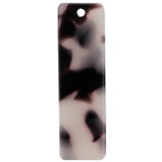 27x8 mm Rectangular Acetate Pendant - Tortoiseshell - Beige - Black x1