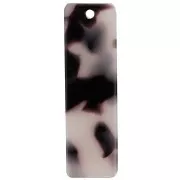 27x8mm Acetate Rectangle Pendant - Tortoiseshell - Beige - Black x1