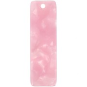 27x8mm Acetate Rectangle Pendant - Tortoiseshell - Pearly Pink x1