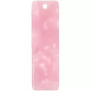 27x8mm Acetate Rectangle Pendant - Tortoiseshell - Pearly Pink x1