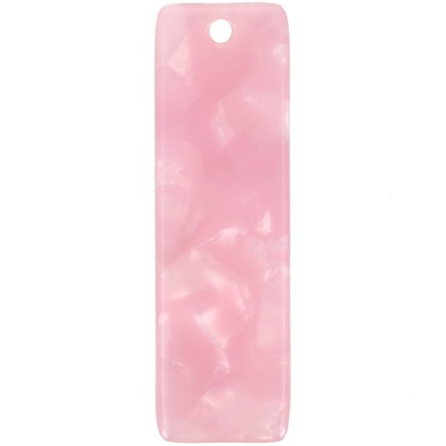 27x8 mm rectangular acetate pendant - Tortoiseshell - Pearlescent pink x1