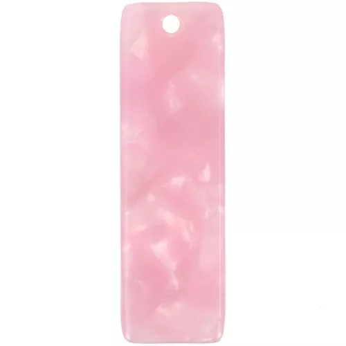 27x8 mm rectangular acetate pendant - Tortoiseshell - Pearlescent pink x1