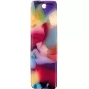 27x8 mm Rectangular Acetate Pendant - Tortoiseshell - Multicolored x1