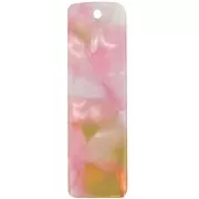 27x8 mm rectangular acetate pendant - Tortoiseshell - Pearlescent pink - Honey x1