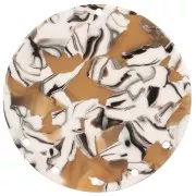 43mm Acetate round 5-hole Pendant - Tortoiseshell - Ochre - White x1