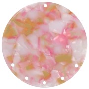 43mm Acetate round 5-hole Pendant - Tortoiseshell - Pearly Pink - Honey x1|raw }}