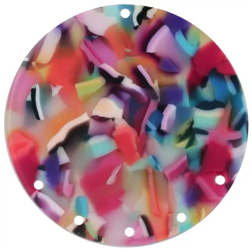 43mm Acetate round 5-hole Pendant - Tortoiseshell - Multicoloured x1