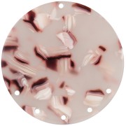 43mm Acetate round 5-hole Pendant - Tortoiseshell Light Brown - White - Black x1|raw }}