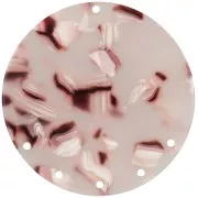 43mm Acetate round 5-hole Pendant - Tortoiseshell Light Brown - White - Black x1