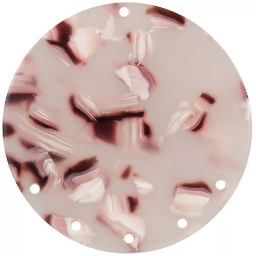 43mm Acetate round 5-hole Pendant - Tortoiseshell Light Brown - White - Black x1