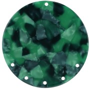 43mm Acetate round 5-hole Pendant - Tortoiseshell - Dark Green - Black x1|raw }}