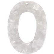 47x35mm Acetate Oval Hollow Pendant - Tortoiseshell - Pearly White x1