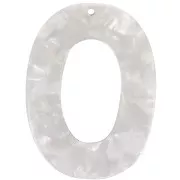 47x35mm Acetate Oval Hollow Pendant - Tortoiseshell - Pearly White x1