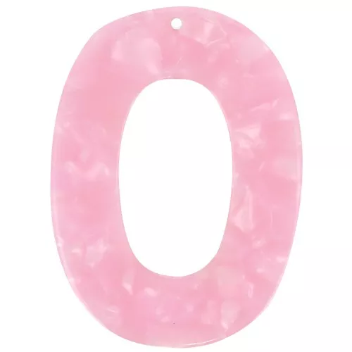 Acetate Oval Hollow Pendant 47x35 mm - Tortoiseshell - Pearlescent Pink x1