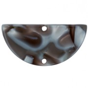 14x28mm Acetate Half Moon Spacer - Tortoiseshell - Grey - Brown x1