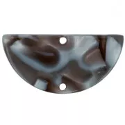 14x28mm Acetate Half Moon Spacer - Tortoiseshell - Grey - Brown x1