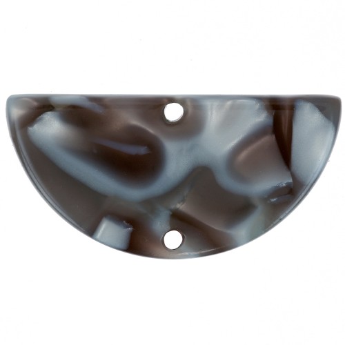 14x28mm Acetate Half Moon Spacer - Tortoiseshell - Grey - Brown x1