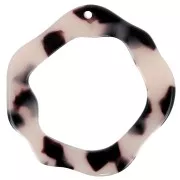 39x38mm Acetate Hollow Pendant - Tortoiseshell - Beige - Black x1