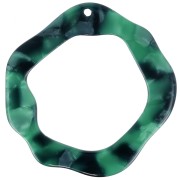 39x38mm Acetate Hollow Pendant - Tortoiseshell - Dark green - Black x1|raw }}