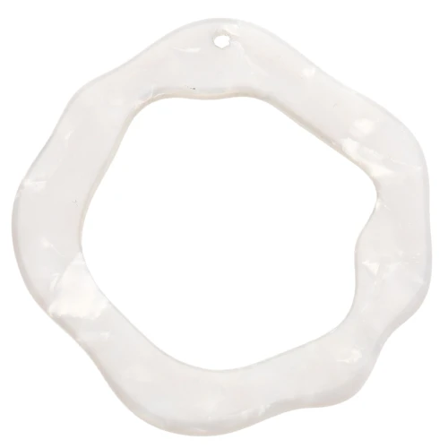 39x38mm Acetate Hollow Pendant - Tortoiseshell - Pearly White x1