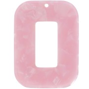 40x30mm Acetate Rectangle Pendant - Tortoiseshell - Pearly pink x1