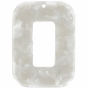 40x30mm Acetate Rectangle Pendant - Tortoiseshell - Pearly white x1