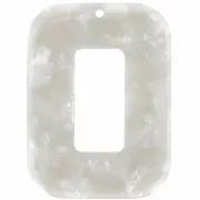 40x30mm Acetate Rectangle Pendant - Tortoiseshell - Pearly white x1