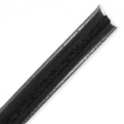 Regaliz leather grooved 9x6mm Black x30cm|raw }}