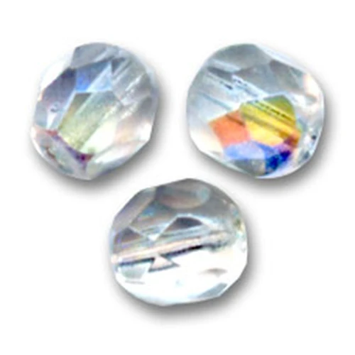 Fire Polished faceted round beads 5mm Crystal AB x50