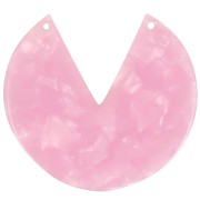 43mm Round 2-Hole Acetate Pendant - Tortoiseshell - Pearly Pink x1|raw }}
