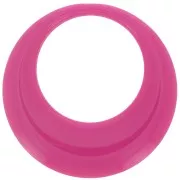44mm Opaque resin hollow circle pendant - Fuchsia Pink x1