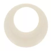 Pendentif rond évidé en résine opaque 34.5 mm - Ecru x1