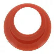Terre Cuite - 34.5mm Opaque resin hollow circle pendant - Terracotta x1 34.5mm Opaque resin hollow circle pendant - Terracotta x1