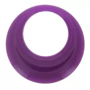 Plum - 34.5mm Opaque resin hollow circle pendant - Plum x1 34.5mm Opaque resin hollow circle pendant - Plum x1