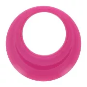 Pendentif rond évidé en résine opaque 34.5 mm - Rose Fuchsia x1